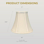 Royal Designs, Inc. BSO-704-14LNBG True Bell Basic Lamp Shade, 7 x 14 x 11.5, Linen Beige
