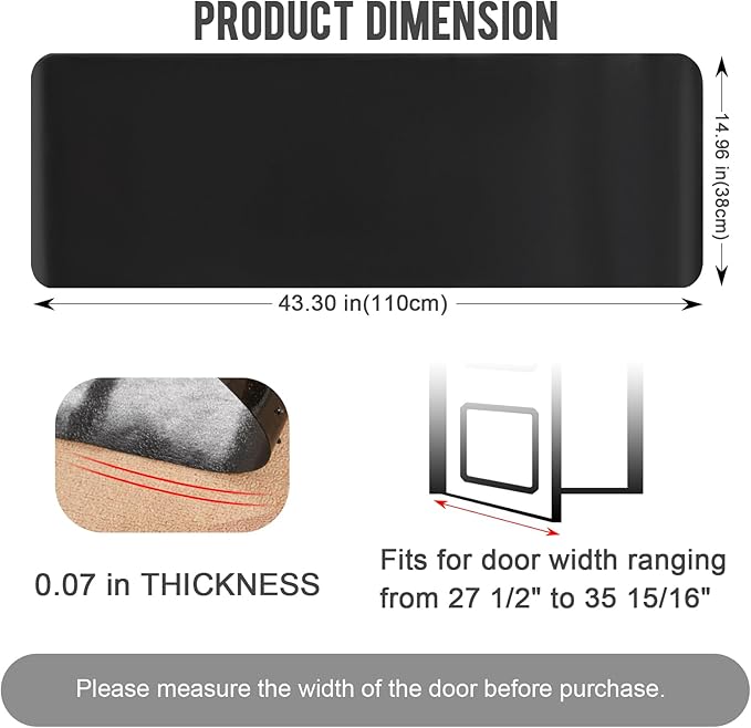 Uross Carpet Protector for Pets -3.6FT Black Round Corner Plastic Under Door Cat Carpet Protector for Doorway, Anti Cat Scratch Carpet Protector Mat, Stop Cats from Scratching