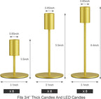 Set of 24 Gold Taper Candle Holders Bulk Candlestick Holders, Decor Candle Stick Candle Holder for Table or Mantel Centerpiece, Wedding, Dinning, Party Home Decor