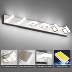 Ralbay 6 Lights Brushed Nickel Bathroom Lights Fixtures Dimmable 5 Color Temperature Acrylic Modern Brushed Nickel Vanity Lights for Bathroom Brushed Nickel-5 CCT 40.4 inch