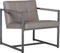 Camber Modern Accent Chair in Blended Leather, Pewter Gray/Mushroom