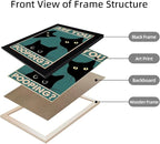 Funny Black Cat Wall Art - Are You Pooping? Bathroom Decor, Vintage Gothic Wall Art, Framed Prints 8"x10", Cute Animal Retro Apartment Decor for Toilet & Bathroom