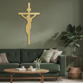 SIGNLEADER Metal Wall Art Decor A Men on Cross Minimalist Modern Abstract Wall Sculpture Hangings Home Decoration for Living Room, Bedroom, Bathroom, Kitchen, Outdoor - 30" Gold