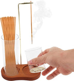 2 in 1 Glass Incense Holder, Incense Sticks Burner Holder with Storage, Anti-Ash Incenses Burner, Hang Upside Down Incenses Holder for Meditation Yoga Spa Home Decor
