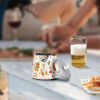 Mushrooms Fox Autumn Pumpkin Ashtray with Lid, Outdoor Ashtrays for Patio, Stainless Steel Ashtray Odorless Smokeless for Home Office Balcony