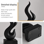 Modern Abstract Art Table Decoration, Gold Decor Flame Statue for Living Room Home, Black Shelf Decor Accents, Abstract Art Resin Sculpture for Dining Room, Office & Coffee Table Centerpiece (Black)