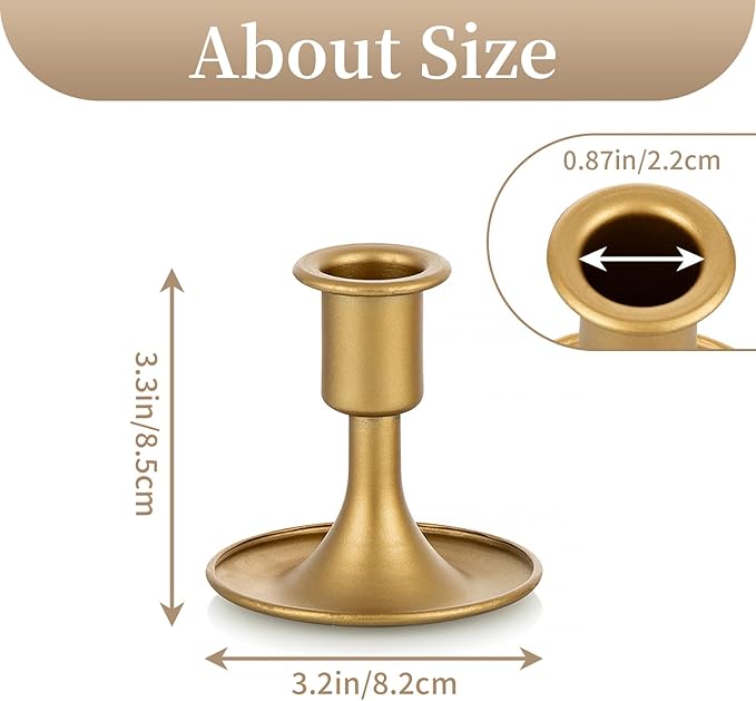 Sziqiqi 6pcs Gold Candlestick Holder for Wedding Centerpiece Small - Candle Holders for Taper Candles Table Centerpieces Alloy Candle Stick Holders for Fireplace Mantle