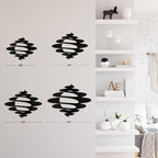 SIGNLEADER Metal Wall Art Decor Abstract Shapes Geometric Illustrations Modern Abstract Wall Sculpture Hangings Home Decoration for Living Room, Bedroom, Bathroom, Kitchen, Outdoor - 18" Black