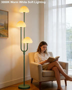 Lightdot 66IN Mushroom Floor Lamp 3-Lights Vintage Floor Lamps with 3000K Bulbs Included for Wedding Party Modern Dimmable Tall Standing Lamp for Living Room/Bedroom/Sofa Beside/Corner Decor-Green