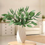 WAYNHUI 3 Pack Faux Real Touch Artificial Eucalyptus Stems with Seeds 31'' Tall Faux Greenery Stems for Bridal Wedding Bouquet Vase Table Centerpiece Decor (Green 3pack)