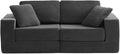 FILUXE Modular Sectional Sofa, Modern Modular Sofa Couch with Deep Seat，Comfy Cloud Couch, Sectional Couches for Living Room, Bedroom and Apartment，2-Seater，Dark Grey