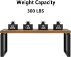 EXCEFUR Modern Coffee Table, Industrial Wood and Metal Center Table for Living Room, Rectangle Cocktail Tea Table for Home Office, Rustic Brown, 47 Inch
