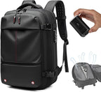Vacpack Backpack, Air Backpack With Pump, 60L Expandable Backpack with Vacuum Compression, Anti Theft Vacpack Travel Vacuum Backpack (black)