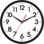 AKCISOT 14 Inch Wall Clock Silent Non-Ticking Modern Wall Clocks Battery Operated - Analog Classic Clock for Office, Home, Bathroom, Kitchen, Bedroom, School, Living Room(Black)