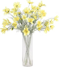 2 Pcs Artificial Fake Flowers Plants Cosmos Silk Flower Arrangements Wedding Bouquets Decorations Plastic Floral Table Centerpieces for Home Kitchen Garden Party Decor Approx 23.6'' High - Yellow