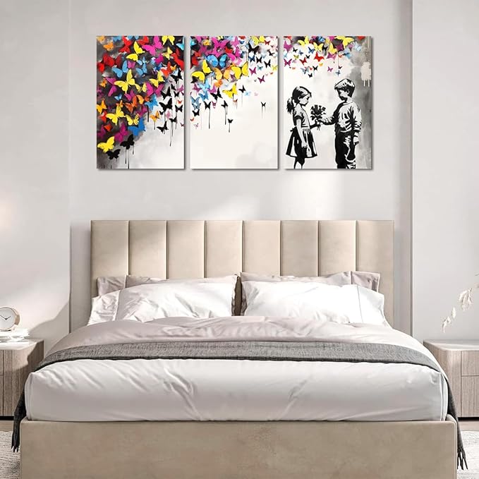 Novatique Banksy Wall Art Pop Art Wall Decor Street Art Posters Decor Graffiti Abstract Canvas Wall Art for Teen Boy and Girl Bedroom Living Room,20" x 28" x 3Pcs