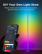 Govee RGBIC Floor Lamp Basic, LED Corner Lamp Works with Alexa, Smart Modern Floor Lamp with Music Sync and 16 Million DIY Colors, Color Changing Standing Lamp for Bedroom Living Room Blue