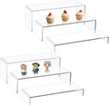 Acrylic Display Riser Stand,5mm Thickness,12'' Length Tier Display Stands, Thickened to 0.2''(5mm) Acrylic Shelf Risers for Perfume Display,Risers for Buffet Table,Cupcake Stand,Pop Figurines,Tumbler,Food,6Pcs