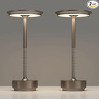 2 Pack Rechargeable Cordless Table Lamps, Portable 5000mAh Battery Table Light, 3 Color Stepless Dimming LED Table Light with Memory Function, for Outdoor/Dinner/Patio/Restaurant.(Light Cafe)