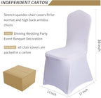 50Pcs White Washable Removable Universal for Wedding Party Dining Banquet Polyester Spandex Stretch Slipcovers Chair Covers