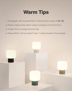 Halo Mushroom Lamp, 5W Cute Cordless Rechargeable Table Lamp with Glass Shade, 3 Color Temps LED Dimmable Ambient Lighting, Small Retro Touch Bedside Light for Bedroom Decor, Black
