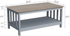 ChooChoo Grey Coffee Table, Coffee Table with Shelf for Living Room, 40 Inch