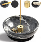 Incense Holder, Natural Marble Incense Holder for Sticks with 9 Holes, Handmade Incense Stick Burner Ideal for Smudging, Incense Burning, Decoration