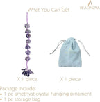 BEADNOVA Car Crystal Hanging Ornament Amethyst Positive Energy Gifts Crystal Car Accessories for Healing Decoration Yoga Meditation Home Decor