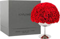 JoyFlower Preserved Flowers Vase Decor, Eternal Flower Vases for Centerpieces, Forever Flower Decorations for Party Home Wedding Table Living Room Bedroom, Stainless Steel Vase Decor(Red)