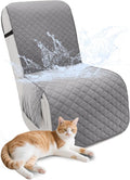 Recliner Sofa Covers 100% Waterproof Velvet L Shape Recliner Couch Covers for Sofa Pets Washable Anti Slip 1 Additional Couch Cover for Reclining Couch (Additional Seat, Silver Gray)