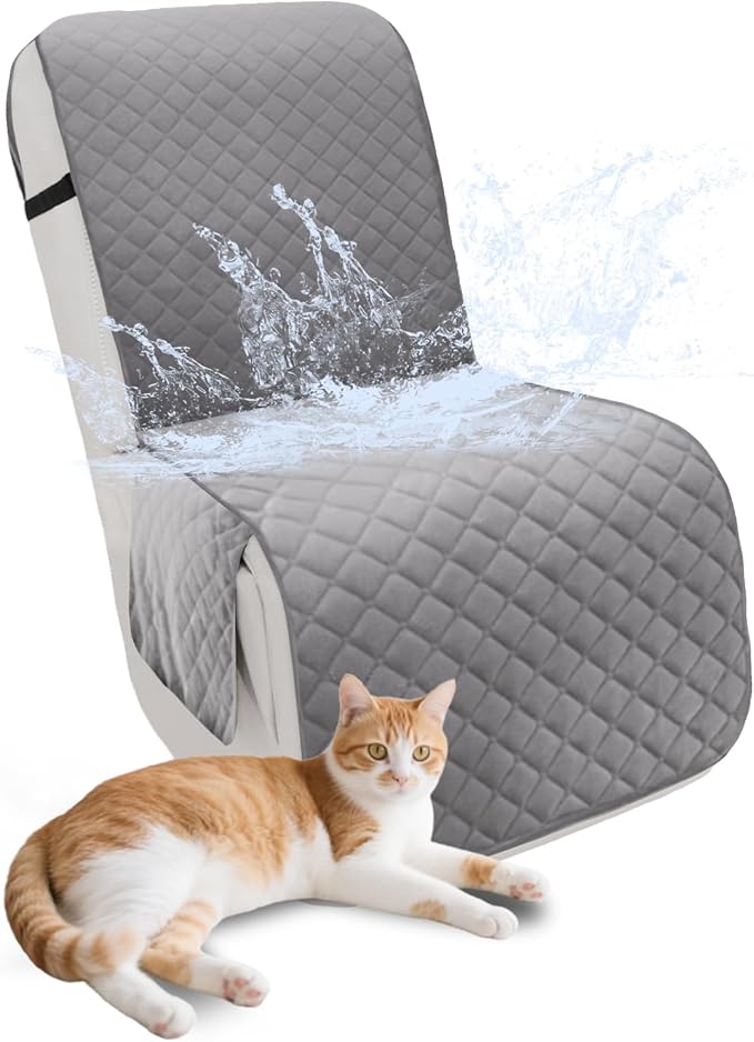 Recliner Sofa Covers 100% Waterproof Velvet L Shape Recliner Couch Covers for Sofa Pets Washable Anti Slip 1 Additional Couch Cover for Reclining Couch (Additional Seat, Silver Gray)
