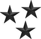 JoyEvy 12" Black Barn Star Wall Decor,Metal Stars Rustic Vintage Western Country Farmhouse Home Indoor or Outdoor Wall Decoration,Texas Stars for House Art Décor(Set of 3)