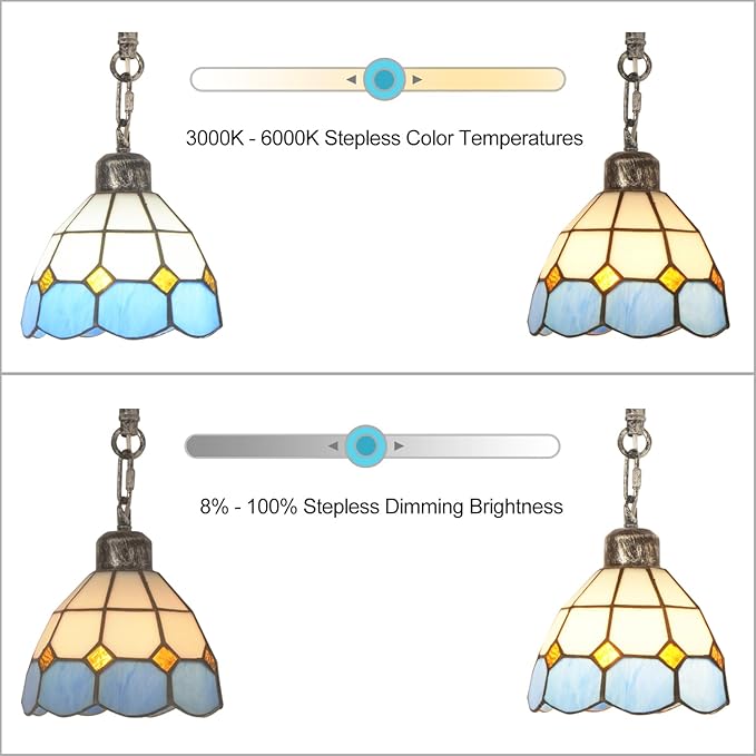 beaysyty Tiffany Style Stained Glass Retro Floor Lamp with Tray, Dimmable Floor Lamps, Custom Color Temperature Standing Lamp for Living Room and Bedroom, Painted Silver Gray