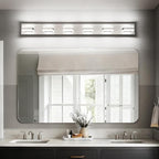 SOLFART Bathroom Vanity Lights, Brushed Nickel Light Fixtures for Bathroom Above Mirror, 6 Light Led Vanity Lighting,5 Color Temperature Adjustable,Bath Lighting Fixture Nickel