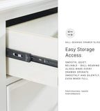Signature Design by Ashley Fortman Casual Dresser with 7 Storage Drawers and Tapered Feet, Round Metal Knobs" Satin Nickel-tone, Wood, 36" High, White