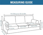 H.VERSAILTEX Sofa Cover 4 Piece T Cushion Sofa Slipcovers Thick Velvet Couch Cover Stretch T Cushion Sofa Covers for 3 Cushion Couch with 3 Individual T Cushion Covers Washable, Rust