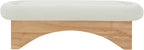 SAFAVIEH Couture Collection Carsen Mid-Century Modern Ivory Boucle/Natural Oval Bench (Fully Assembled)