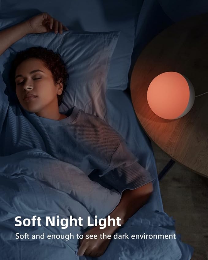 EASEMO Touch Lamp for Bedroom, RGB Color Changing Small Table Lamp Dimmable Bedside Lamp for Kids, LED Touch Control Warm & White Nightstand Lamp with Memory Function(Touch Control)