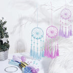 INFUNLY 6 Set Small DIY Dream Catcher Kit - Making Kit for Handmade Dream Catcher, Christmas Decor, Bag Pendant, Car Mirror Hanger, Winter Wall Hanging, Room Decor