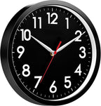 AKCISOT Wall Clock 8 Inch Silent Non-Ticking Modern Clocks Battery Operated - Analog Small Classic for Office, Home, Bathroom, Kitchen, Bedroom, School(Black)