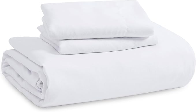 Bedsure Duvet Cover Full Size with Fitted Sheet - 4 Pieces Prewashed Cotton-Like Extra Soft Bedding Set, Includes 1 Duvet Cover 80x90 Inches with Zipper Closure, 2 Pillow Shams, 1 Fitted Sheet, White