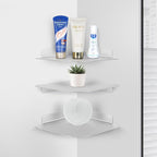 8" Floating Corner Shelf, Metal Corner Shelf Wall Mount for Wall Storage, for Smart Home, Speakers, Internet Router, Security Camera - for Bathroom, Kitchen, Bedroom, and Living Room (Silver)