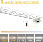 Ralbay Modern Chrome Bathroom Vanity Lights 5 Color Temperature 6 Lights Dimmable Acrylic Modern LED Bathroom Vanity Lighting Fixtures Chrome