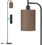 Floor Lamp with Linen Shade, Dimmable Tall Standing Lamp with Remote Control & 3 Color Temperatures, Modern Floor Lamps for Living Room Bedroom Office Corner, 9W LED Bulb Included