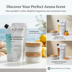 Azuna Air Freshener & Odor Eliminator for Strong Odor | 2 Room Kit Includes (2) 8 oz. Empty Luxe Glass Jars & 12 oz | Refill with Tea Tree Essential Oil Gel | Amalfi Breeze | Last 60-90 Days