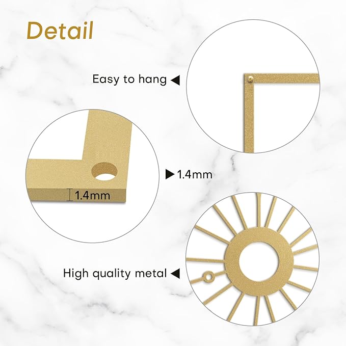 SIGNLEADER Metal Wall Art Decor Geometric Semi Circle Landscape Minimalist Modern Abstract Wall Sculpture Hangings Home Decoration for Living Room, Bedroom, Bathroom, Kitchen, Outdoor - 30" Gold