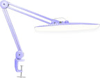 Neatfi XL Nail Desk Lamp with Clamp, 2200 Lumens, 20-Inch Wide Head, Dimmable 4 Levels, 3 Color Modes 3000K–6000K, LED Task Light for Manicure Table, Crafts, Workbench, Office (CCT, Lavender)
