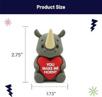 Sweethearts Figurine – Miniature Home Accent, Small Tabletop Ornament for Shelf, Desk, or Living Room Décor – Rhino