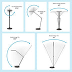 Vari LED Studio Lamp- Varidesk Modern Desk Lamp for Home Office- Flexible Positioning, Stable Base- Three Color Settings- Bright Task Lamp- Ideal for Study Area and Workspaces
