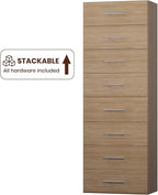 ROOMTEC 31.5" 4 Drawer Short Tower Closet Unit, Modular Closet System with Drawers and Shelf, Wardrobe Organizer for Bedroom or Walk-in Closet, Wall Mounted, Customizable Clothes Storage Unit, Wood